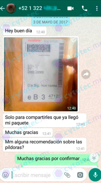 Testimonios compra Cytotec